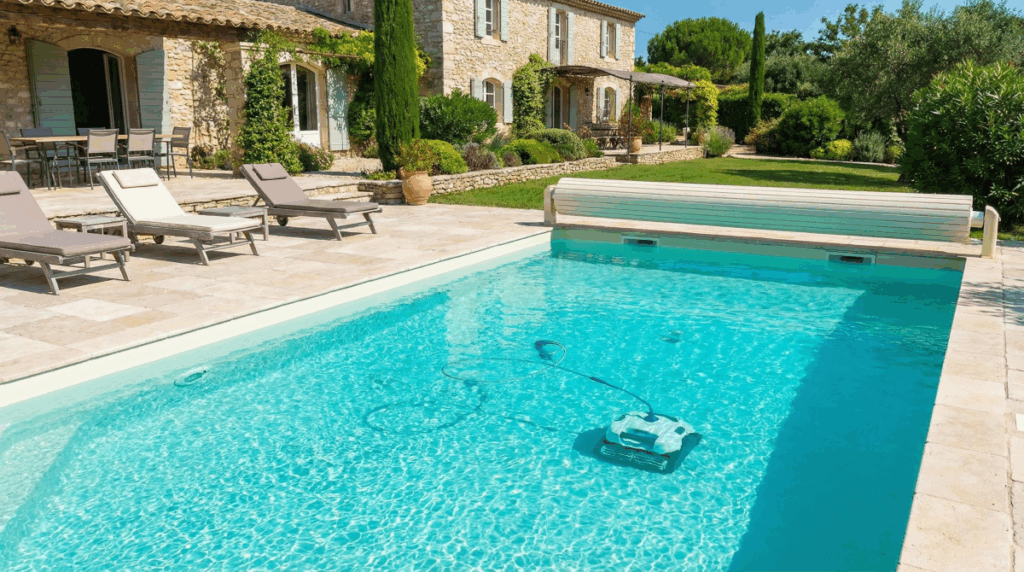 Entretenir sa piscine en location avec un robot pour une eau propre et saine